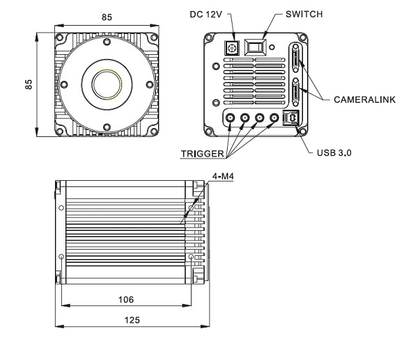 Dhyana 400BSI V2 Structure (unit: mm)